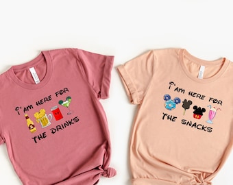 Estoy aquí para la camisa de bocadillos, camisa de parque temático, camisa de viaje a Disneyland, regalo para parque temático, regalo de vacaciones, camisa de viaje familiar, camisa de vacaciones