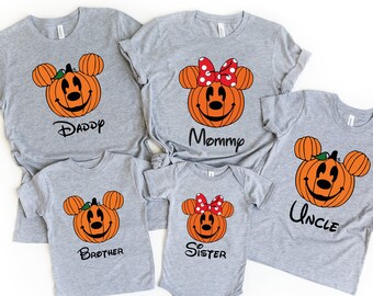 Camiseta familiar de Disney personalizada de Halloween, camiseta a juego de la familia Disney, camiseta de Mickey, camiseta de Minnie, camiseta de Disneyworld, camiseta de Halloween de Disney familiar