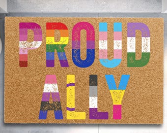 Gay AF Pride Doormat, LGBTQ Welcome Mat, Rainbow Doormat, Queer Home Decor, Equality Gift, Pride Housewarming Wedding Gift, Outdoor Mat