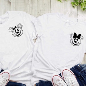 Disney Mickey and Minnie Pumpkin Head Shirts, Halloween Family Tshirt, Disney Halloween Couple, Disney Pumpkin Shirt, Halloween Mickey Tee