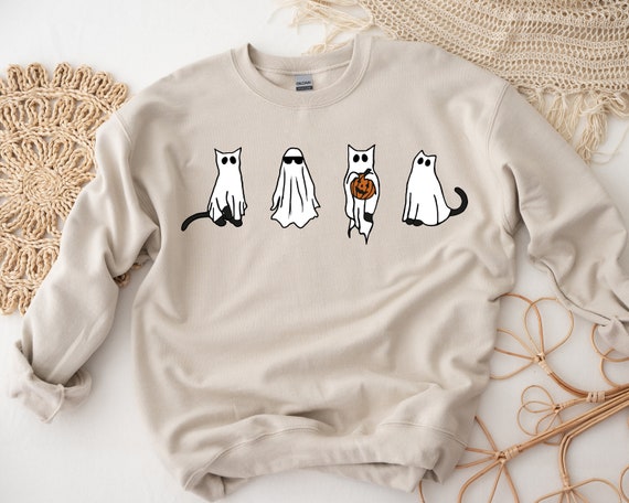 Ghost Shirt, Halloween Shirt, Funny Ghost Shirt, Spooky Shirt, Funny Halloween Shirt, Cat Shirt, Halloween Sweatshirt, Cat Sweatshirt,