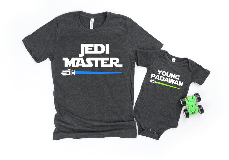 Jedi Master Young Padawan Shirts, Matching Star Wars T-Shirts, Jedi and Padawan Baby Shirt, Daddy daughter shirts, Dad and Son Jedi Shirt 