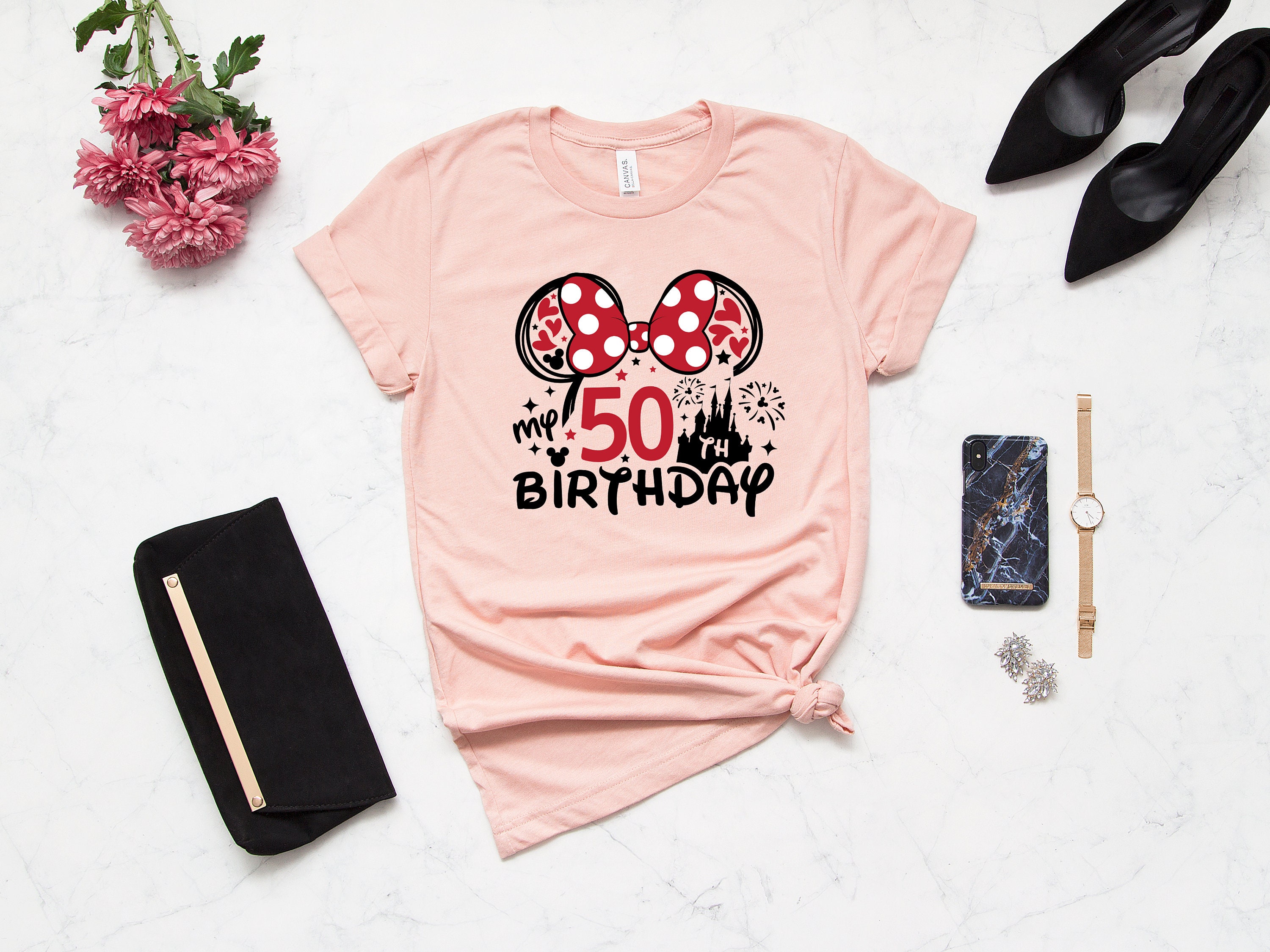 Discover 50th Birthday Shirt, Minnie 50 Years Old T-Shirt, Gift For 50th Birthday, 50th Birthday Shirt