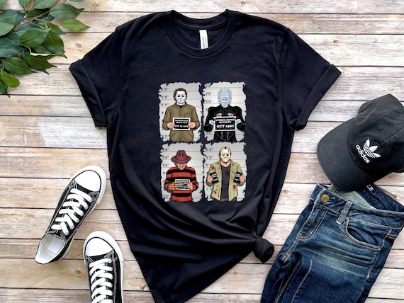 Horror Mugshot Shirt Horror Movie Characters T-shirt Horror - Etsy