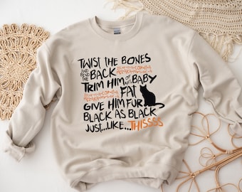 Twist The Bones Sweatshirt Gift For Halloween, Halloween Cat Sweatshirt , Black Cat Sweatshirt, Halloween Clothing, Hocus Pocus Sweatshirt
