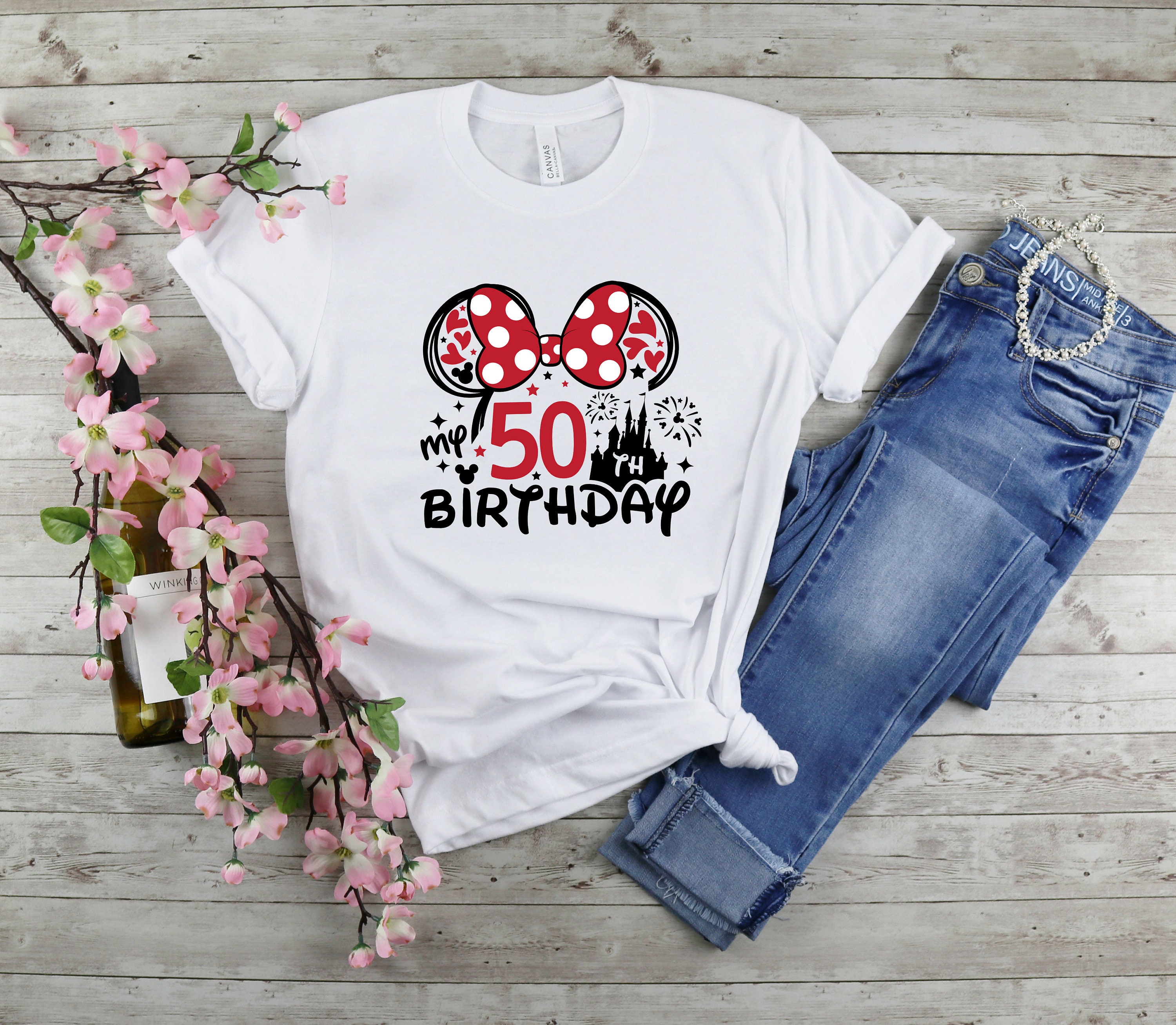 Discover 50th Birthday Shirt, Minnie 50 Years Old T-Shirt, Gift For 50th Birthday, 50th Birthday Shirt
