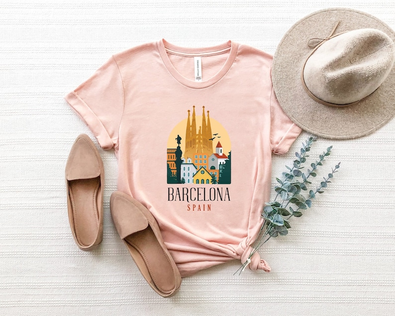 Barcelona Spain Shirt, Latin Shirt Gift, Barcelona Souvenir, Barcelona Aesthetic Shirt, Spain Travel Shirt, Spain Family Trip Shirt Gift Tee image 1