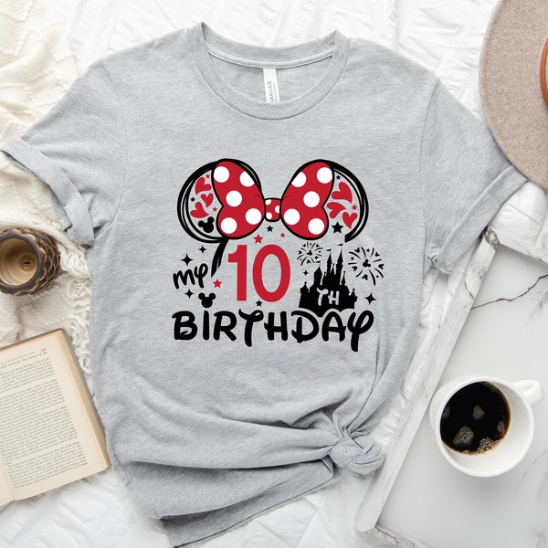 10th Birthday Shirt, Disney Birthday Mickey T-Shirt, Minnie 10 Years Old Shirt, Birthday Shirt, Gift For 10th Birthday, My 10th Birthday Tee