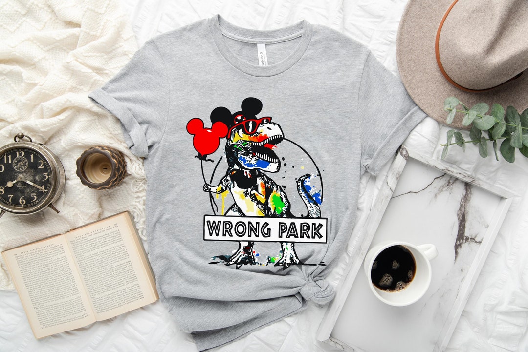 Wrong Park Shirt, Tyrannosaurus T-shirt, Disneyland Thema Park Shirt ...
