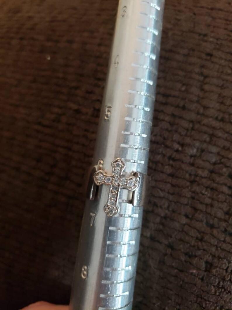 Sterling silver and cz cross ring