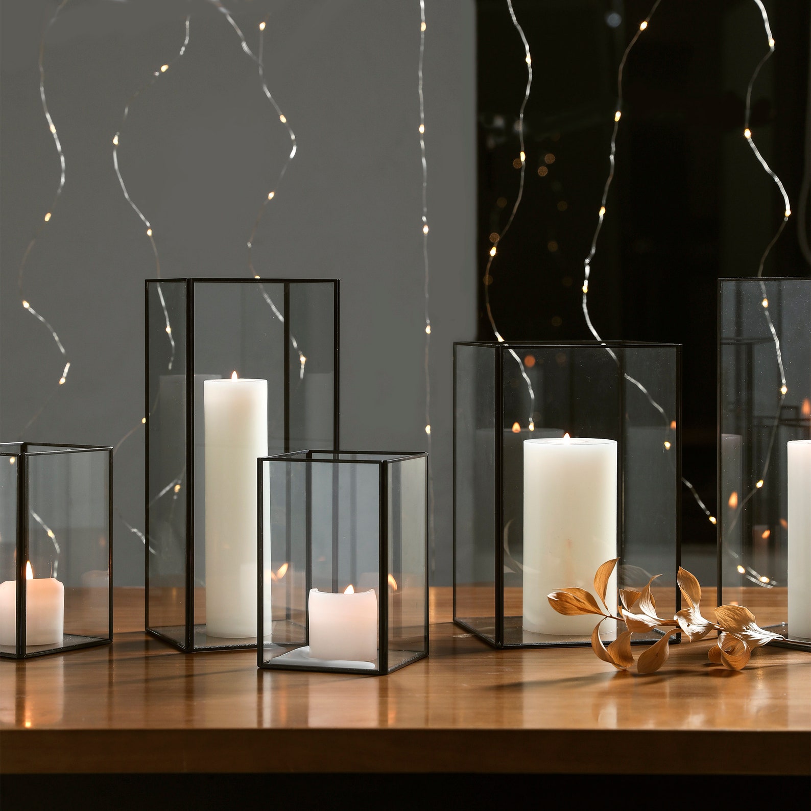 Set of 3 Square Glass Hurricane Candle Holders Clear Tempered Etsy