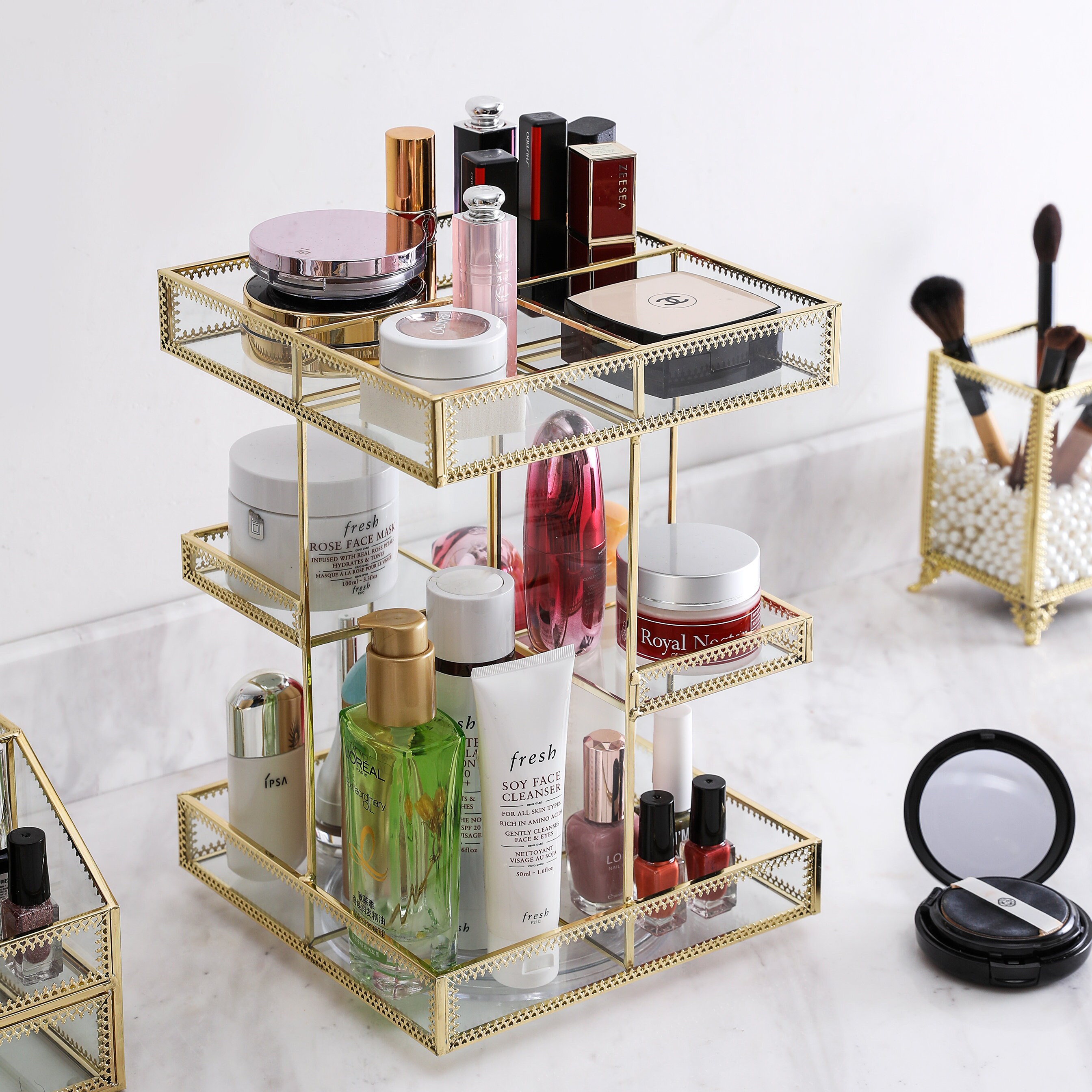 Degree Glass Makeup Organizerperfume - Etsy