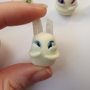 Moonlings , 3 Moonlings bundle , original design , glow in the dark clay Rainbow Moonstone creatures