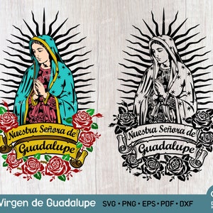 Virgen de Guadalupe - Onze Lieve Vrouw van Guadalupe - Nuestra Señora de Guadalupe Svg PNG, Maagd van Mexico Svg Png, Maagd Maria Svg Png Sublimatie