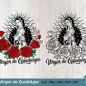 Virgen de Guadalupe SVG PNG File, Virgin of Mexico, Virgin Mary Svg, Mother Mary Svg, Lady of Guadalupe Digital Flie for Cricut 2 Design