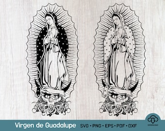 Virgen de Guadalupe SVG PNG File, Virgin Mary Svg, Mother Mary Svg, Lady of Guadalupe, Virgin of Mexico Digital Flie For Cricut 2 Design