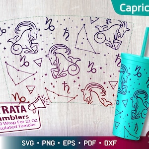 Steenbok - Dierenriem - Horoscoop Svg voor Strata Tumblers 22 oz, Zodiac Sign Svg, Sterrenbeeld Svg voor Strata Cup