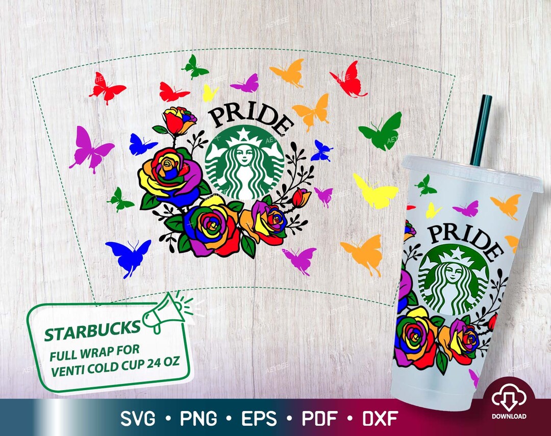 PRIDE Starbucks Svg LGBT Pride Starbucks Cup Svg Png Cut Etsy