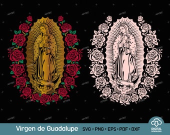 Virgen de Guadalupe SVG PNG File, Virgin of Mexico Svg, Mother Mary Svg, Lady of Guadalupe Svg, Virgin Mary Svg Cut file Png Sublimation