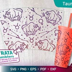 Taurus - Zodiac - Horoscope Svg for Strata Tumblers 22 oz, Zodiac Sign Svg, Constellation Svg for Strata Cup