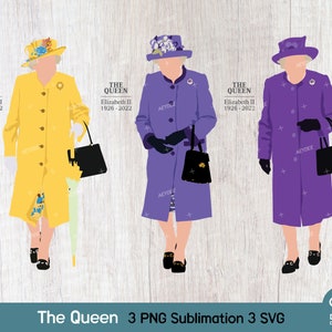 The Queen Elizabeth II 1926 - 2022, Queen Elizabeth 2 Png Svg File, Queen Elizabeth 2 Png Sublimation and Svg Cut file