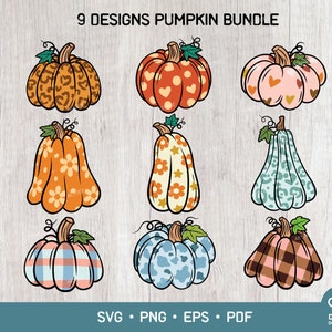 Pumpkin Dsign Bundle Svg Png, Pumpkin Patch Svg Png, Pumpkin Season Svg. Fall Season, Halloween Pumpkin Png, Pumpkin Svg PNG PDF EPS Files
