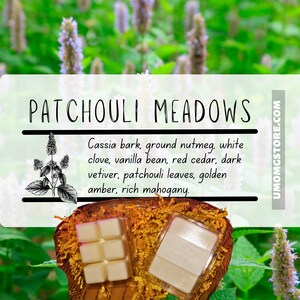 Patchouli Meadows Soy Wax Melt 3PK  Handcrafted, All-Natural Fragrance