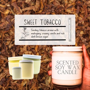 Sweet Tobacco Soy Candle Gift  Aromatic Home Fragrance  Relaxing  Cozy