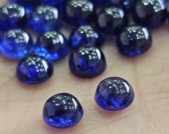 Natural Blue Sapphire Cabochon Gemstone Round Shape in 6mm and 8mm  | Royal Blue Sapphire Cabochons | Top Quality Sapphire Cabochons