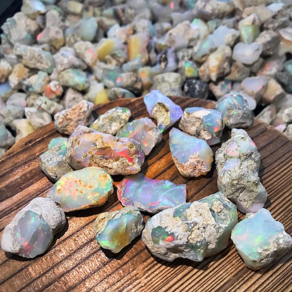 Ethiopian Opals Rough, Untreated Bigger Size Opals Rough AAAA, 15mm to 22mm Big, Top Quality Flash on Each Rough, Excellent Play of Colours