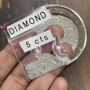 5 Cts of Natural White Diamond Dust , SPARKLY Broken chips of Faceted Diamonds, Sand of Polished Diamonds