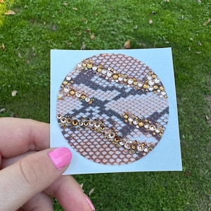 Patch CGM à strass effet peau de serpent | Patch pour capteur doré scintillant