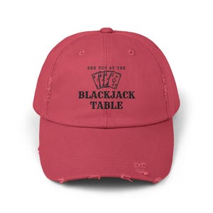 chapeau pour amateurs de casino | casquette effet vieilli | table de blackjack | cadeau pour les joueurs | casquette unisexe