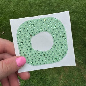 Mint Green Rhinestone Dexcom G7 Overpatch | Sparkly CGM Sensor Patch
