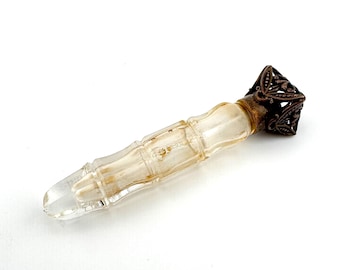 Frasco de perfume Estee Lauder Youth Dew Lay Down de la década de 1960 – Tapa de metal y cristal tallado