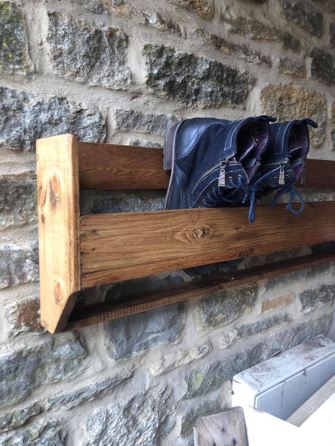 Rustic Wooden Shoe Boot Rack Tidy Hall Bathroom Bedroom Etsy UK