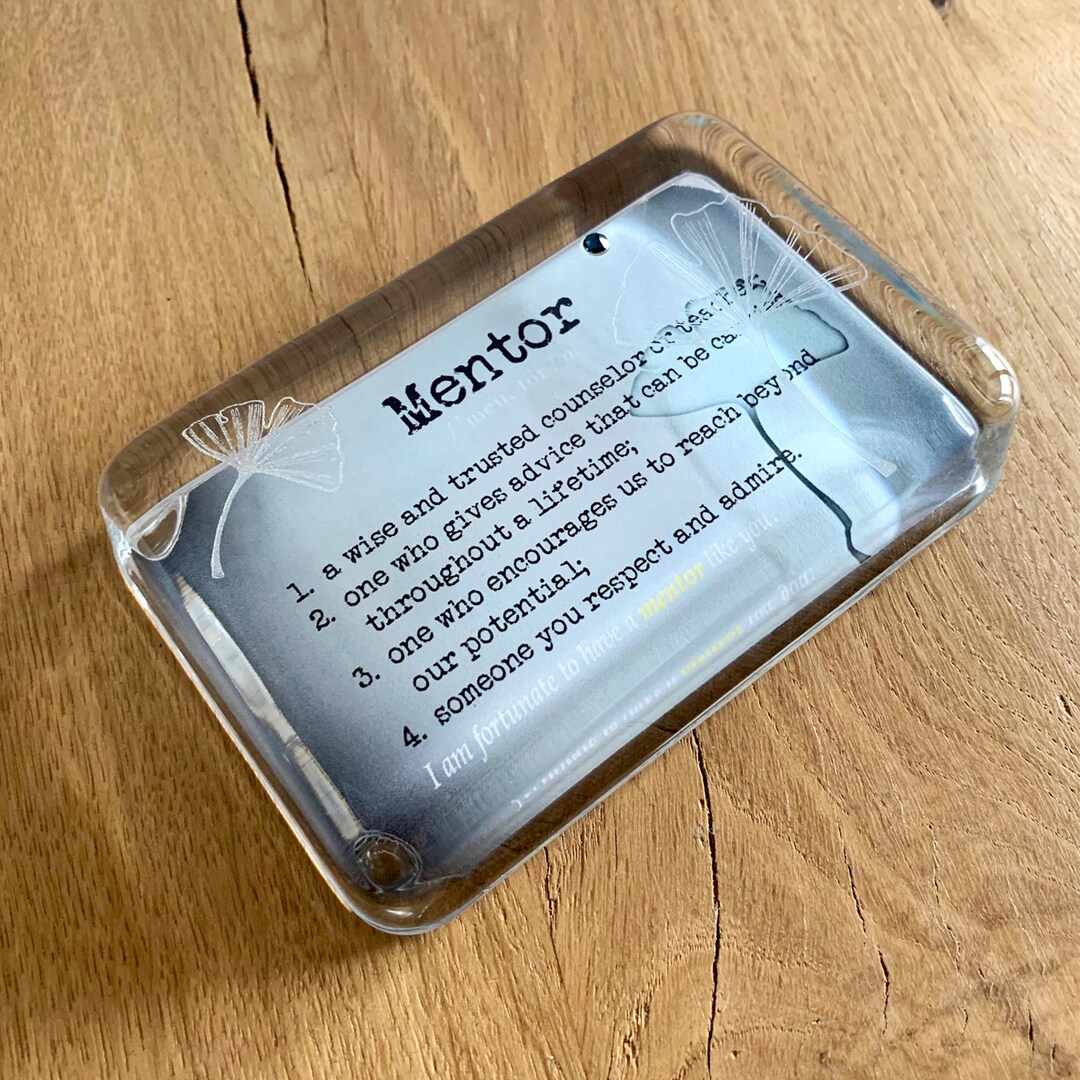 Mentor Definition Glass Paperweight Limited Edition Etsy