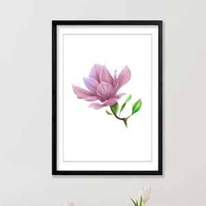 Magnolia Flower Painting | Watercolour Print | - A4/A3 Instant Download Art Print,Home Decor