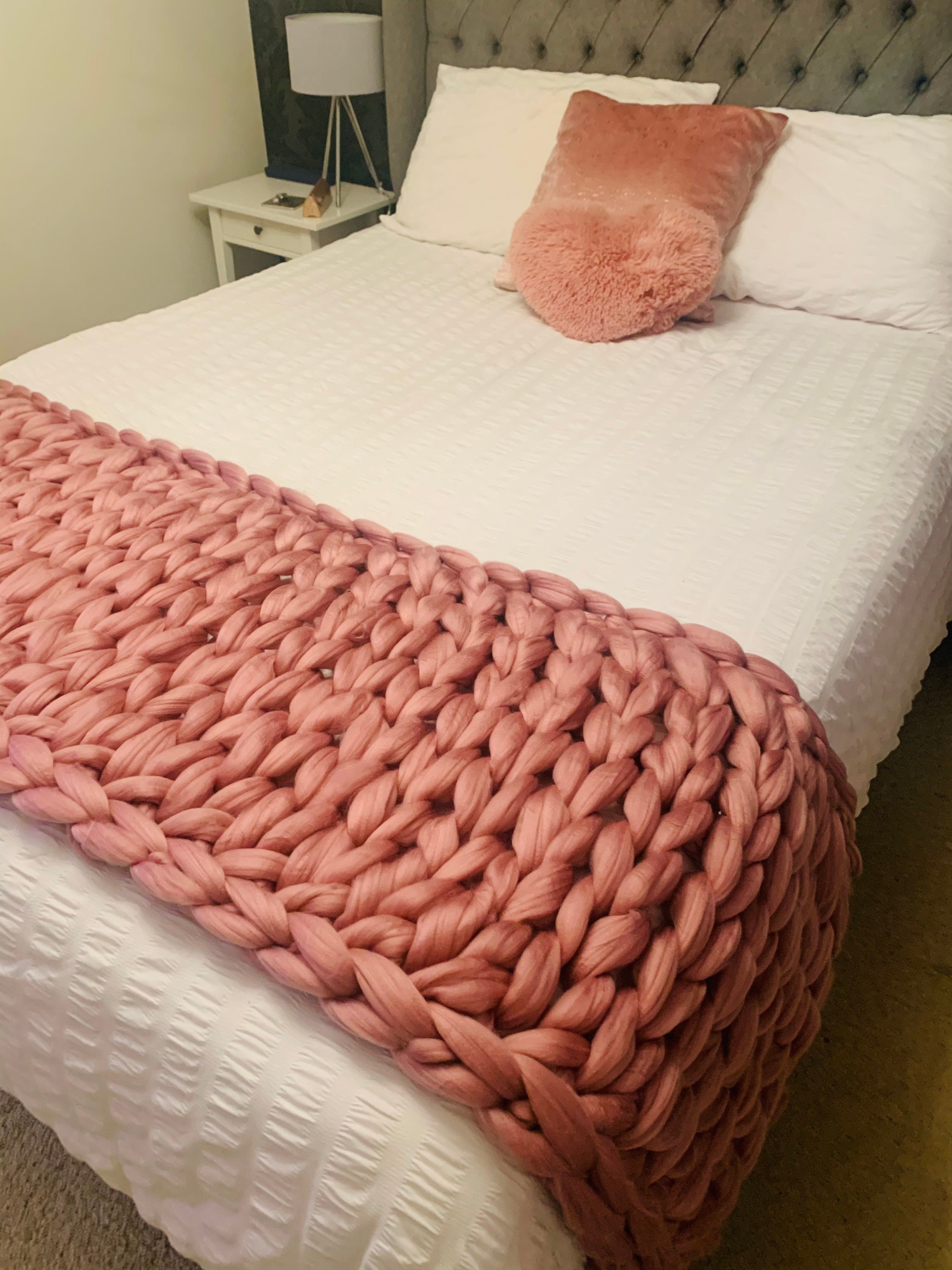 Handmade Chunky Knit Bed Runners Etsy