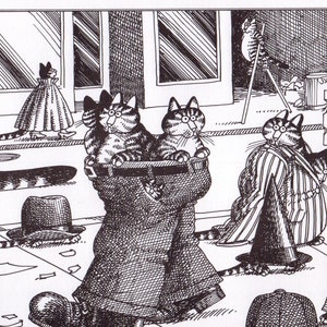 Kliban Cat Art Vintage Print Cat Lover Gift – Cats Dressing Up #8008