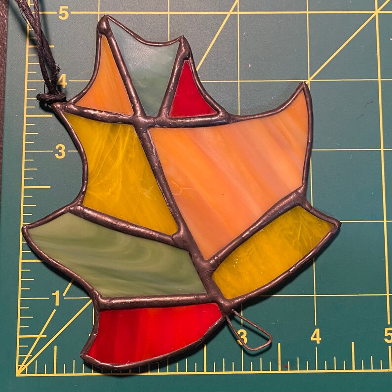 Autumn Leaf Stained Glass Sun Catcher Etsy