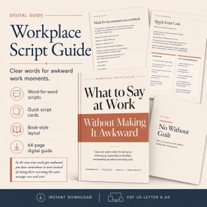 Workplace Communication Script Guide, Professional Email Templates, Work Boundaries, Difficult Conversation Scripts, Digital Download