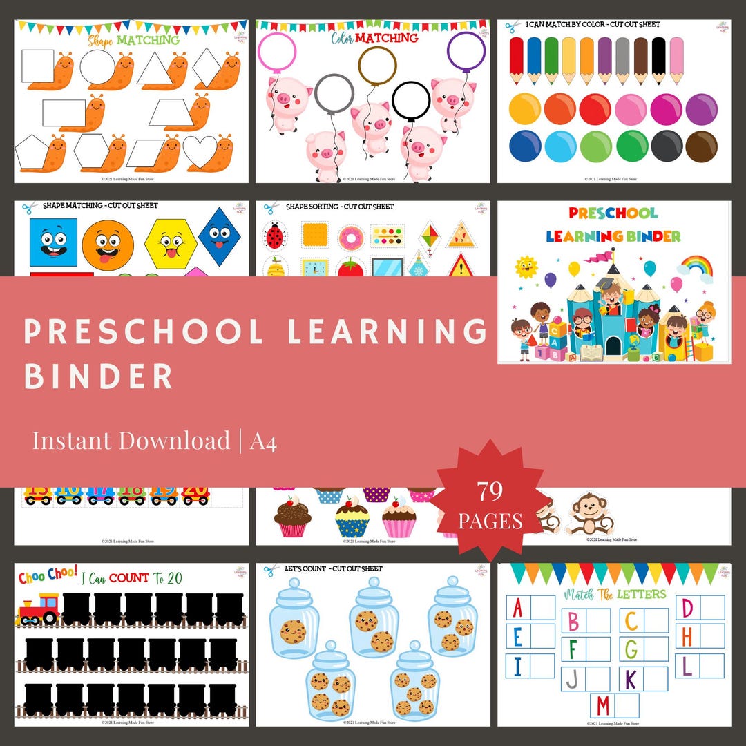 Preschool Learning Binder Printable | Toddler Activity Busy Book ...