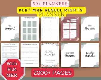 PLR Planner Bundle | 50+ Editable Canva Templates | Printable Planner Pages with Resell Rights