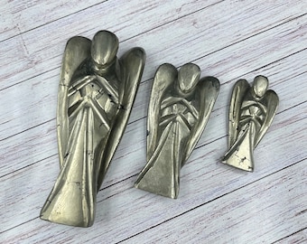 Pyrite Stone Angel Figurine: Handmade Guardian Angel for Good Luck