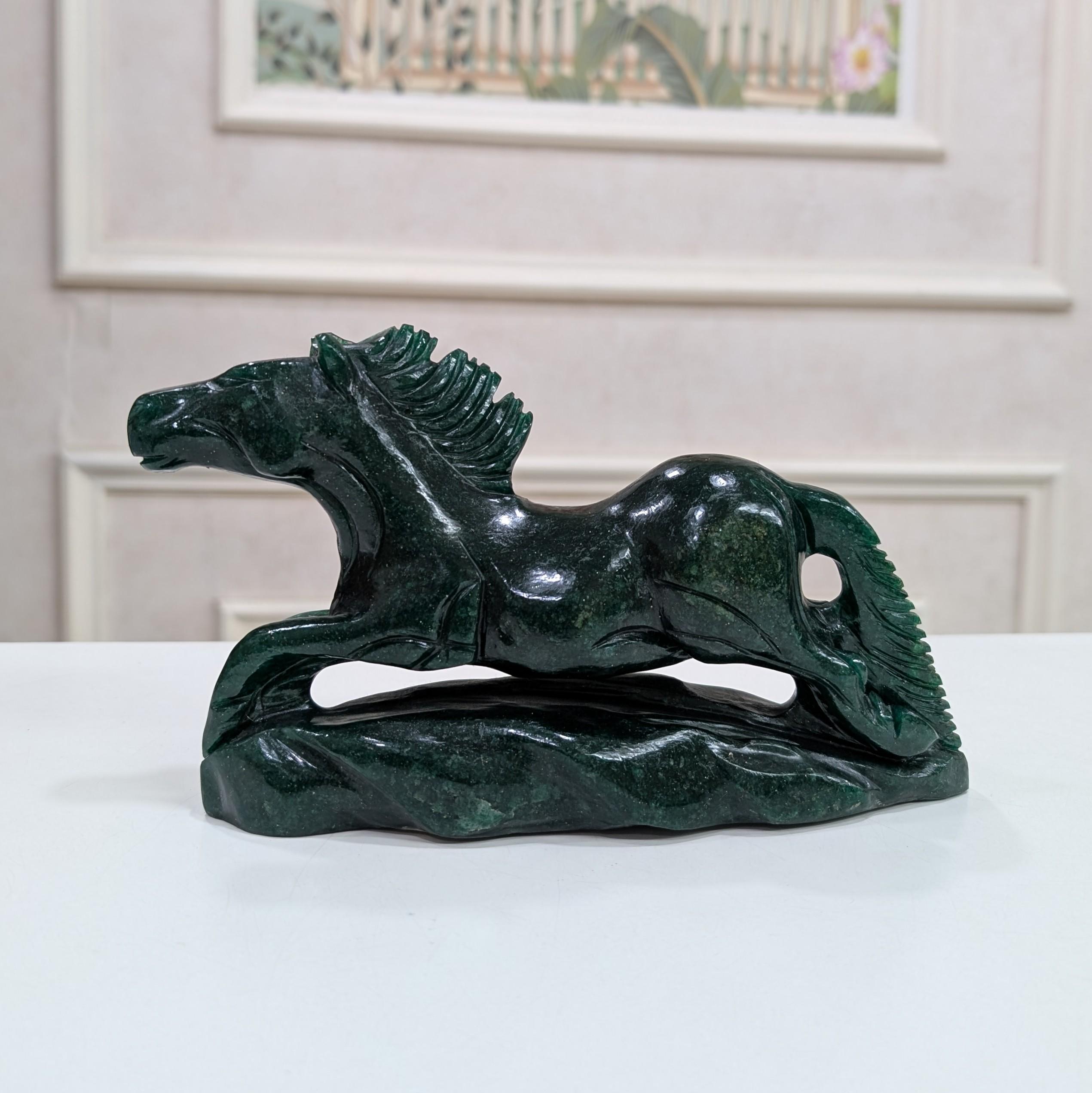 Green Jade Stone Horse Statue - Etsy
