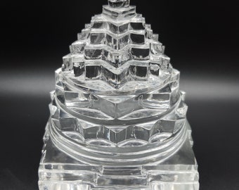 Sphatik Crystal Shree Yantra, 5&quot; Sphatik Shree Yantra with Lab Certificate