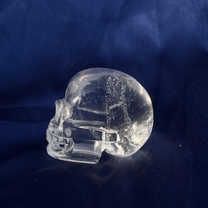 White Crystal Sphatik Skull 2&quot; Hand Carved Healing Quartz Skull Spiritual Decor Gift