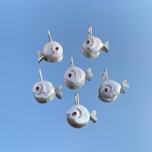 Baroque Pearl Fish Pendant: Sterling Silver Necklace, Nature Lover Gift