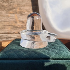 Original Crystal Shivling, 2.10&quot; White Crystal Sphatik Shivling with Lab Certificate
